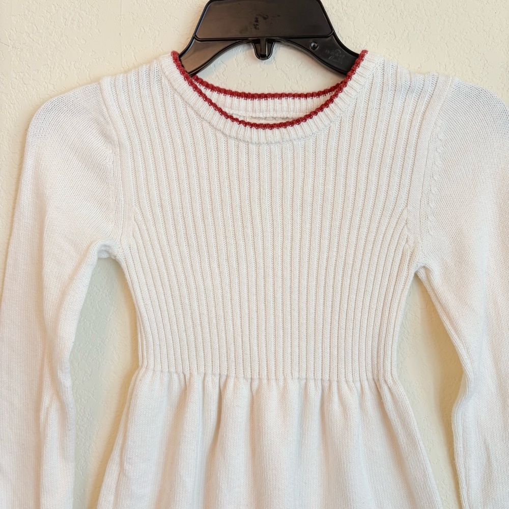 Cynthia Rowley Girl’s Off White Knit Dress w/ Embroidered Owl Design (Sz. 7/8). - Picture 4 of 8
